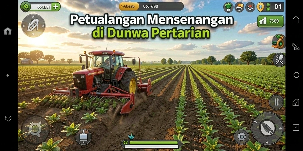 Tampilan gameplay 66KBET yang menarik dan penuh warna di ladang.