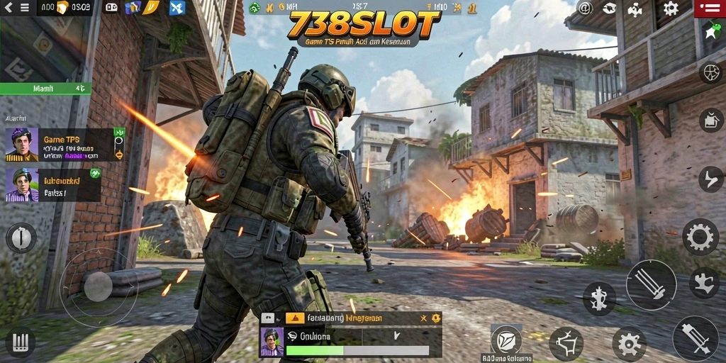 Tangkapan layar menunjukkan aksi seru gameplay TPS di 738SLOT.