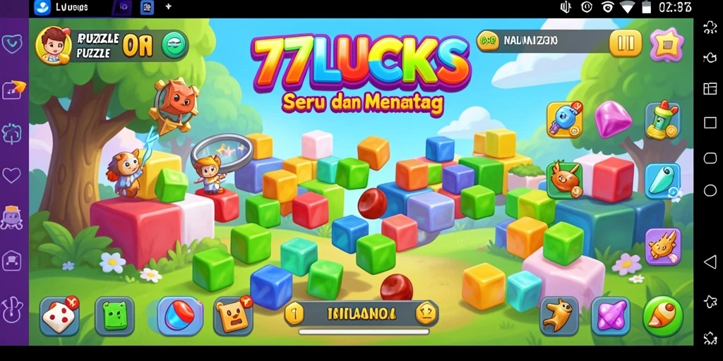 Tampilan gameplay puzzle yang menantang dari 77LUCKS.