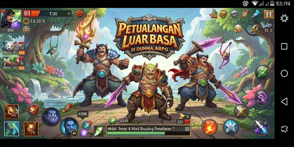 Screenshot gameplay 8II yang menunjukkan aksi pertempuran seru di dunia ARPG.