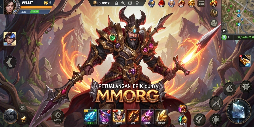 Tampilan gameplay menegangkan di dunia fantasi 988BET.