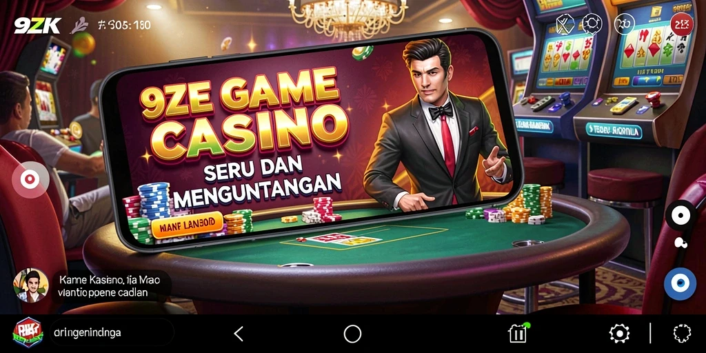 Screenshot 9ZK menampilkan gameplay seru dengan grafis kasino terbaik.