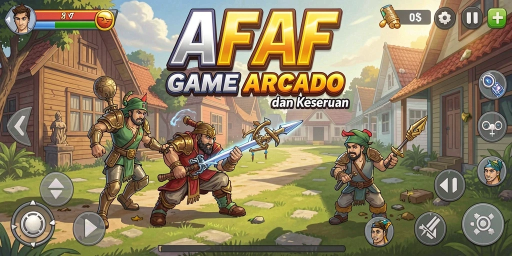 Tampilan gameplay seru dari AFAF dengan aksi arcade yang mendebarkan.