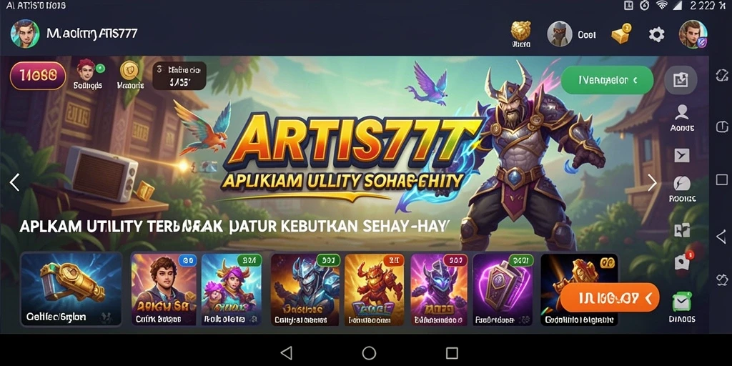 Tangkapan layar utama ARTIS777 menampilkan antarmuka pengguna yang menarik dan fungsional.