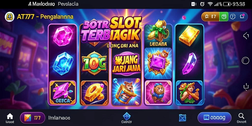 Screenshot gameplay AT777 yang menakjubkan dengan berbagai tema slot.
