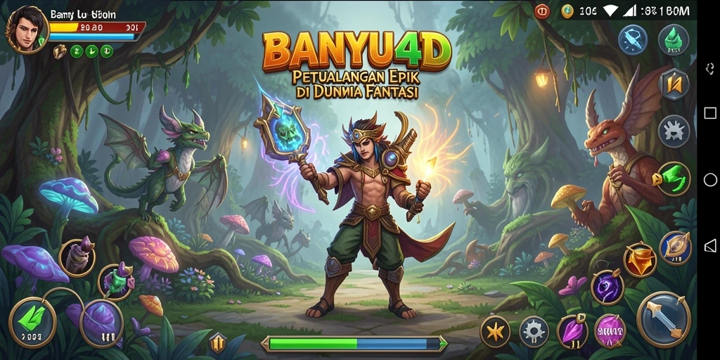 Tangkapan layar utama BANYU4D menampilkan pertempuran epik dalam dunia fantasi.