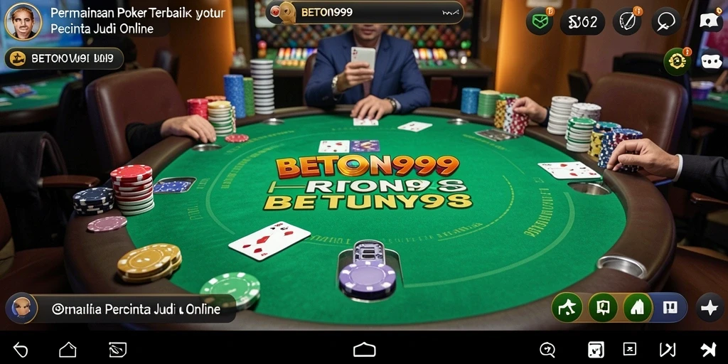 Tampilan gameplay poker yang menarik di BETON999.