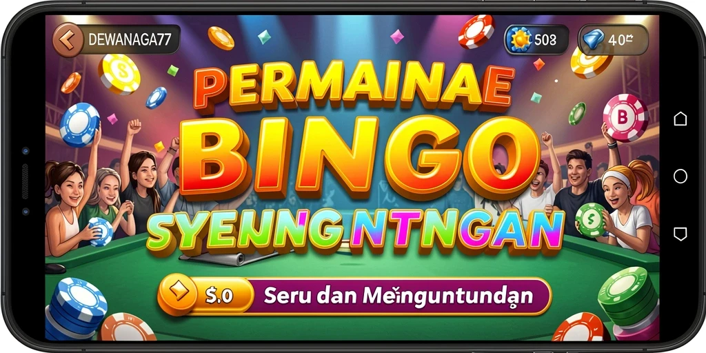 Screenshot gameplay DEWANAGA77 menampilkan suasana Bingo yang seru.