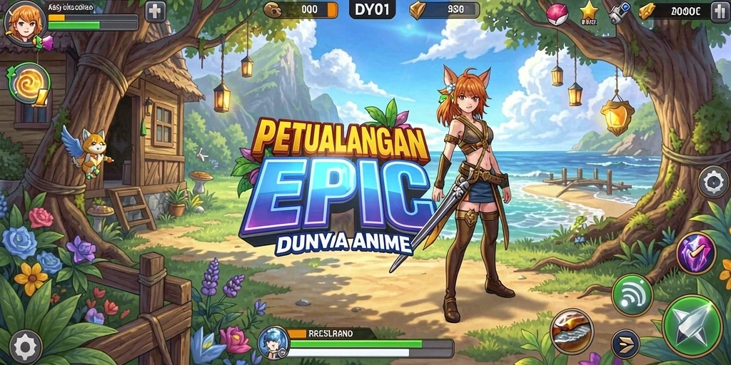 Gameplay DY01 menampilkan karakter anime dalam aksi petualangan.