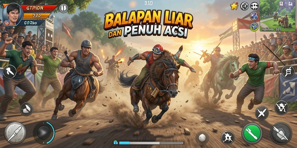 Gameplay GTPIDN yang menegangkan dengan mobil balap kencang.
