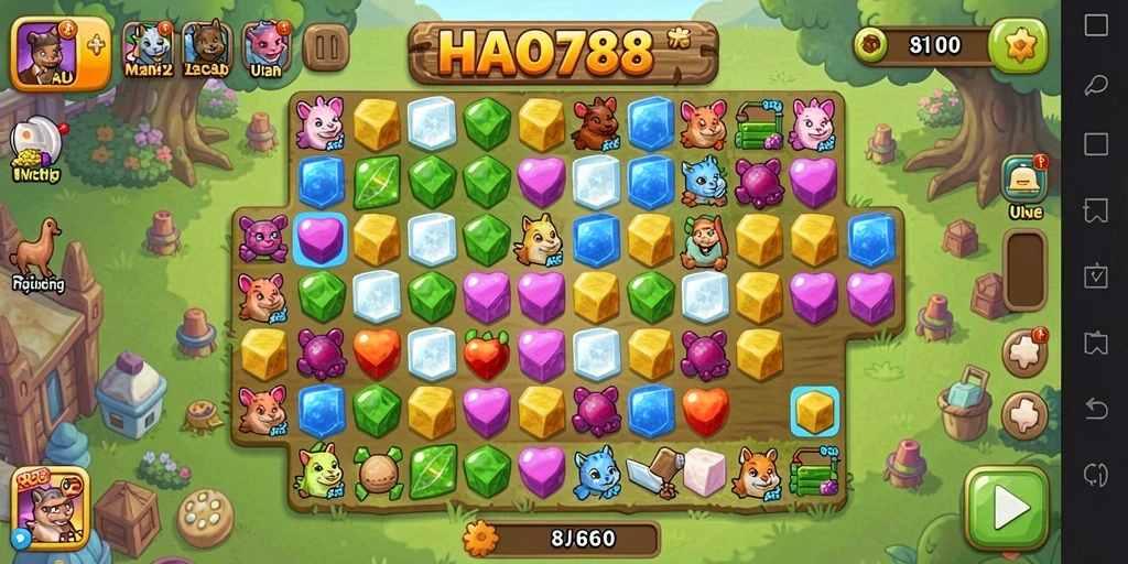 Gameplay seru HAO788 yang penuh warna dan tantangan Match-3.