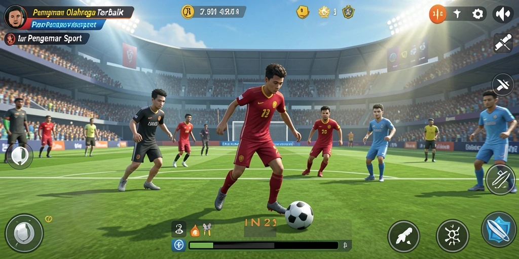 Tampilan gameplay menarik di IN22 dengan berbagai pilihan olahraga.