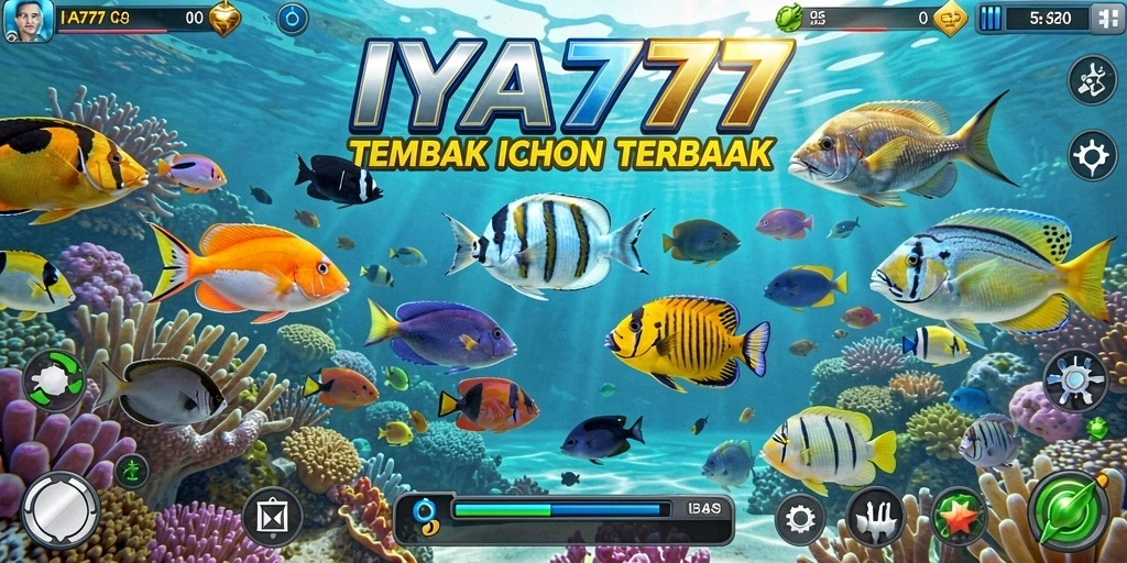 Tampilan gameplay seru dalam IYA777 saat menembak ikan.