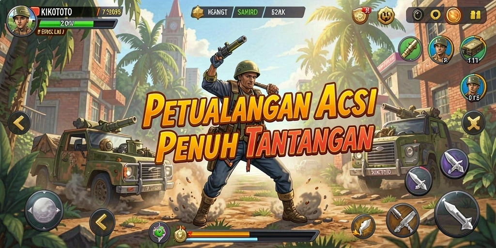 Screenshot KIKOTOTO menampilkan pertempuran seru dalam gameplay aksi.