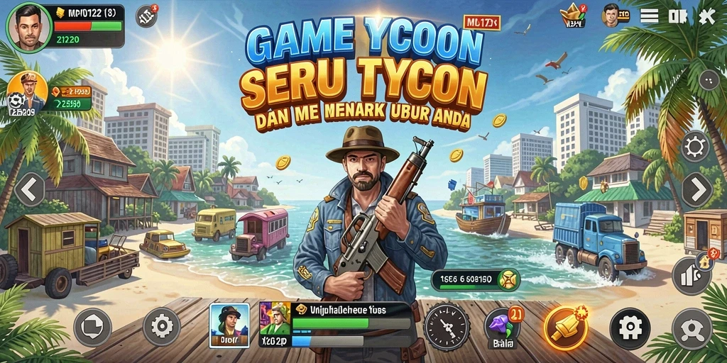 Tampilan menarik gameplay MPO1221 dengan elemen Tycoon.