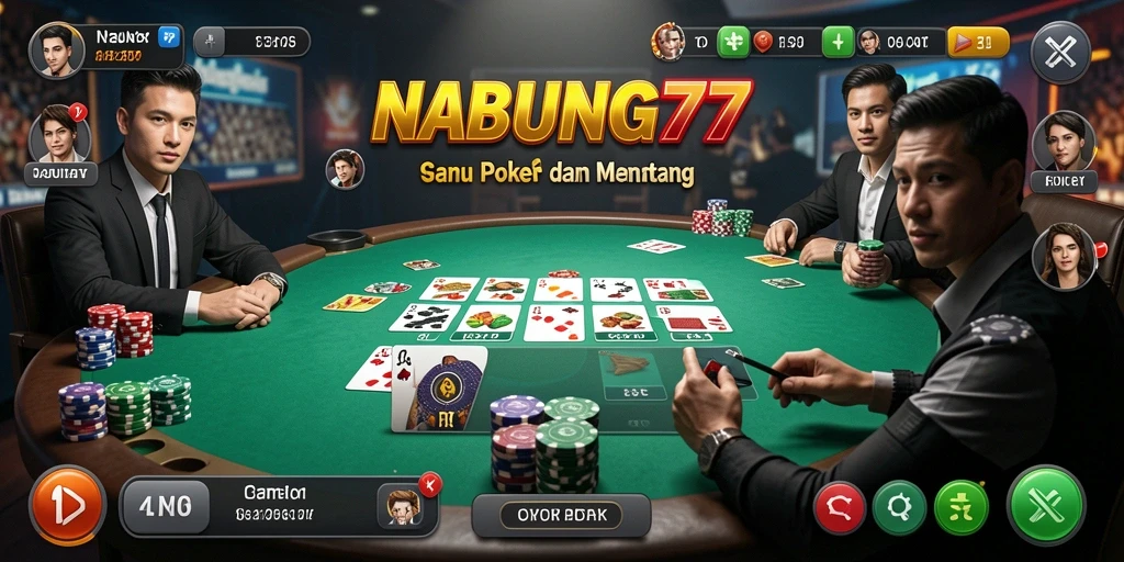 Tampilan gameplay seru dengan berbagai meja poker di NABUNG77.
