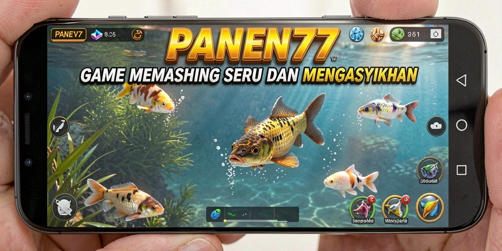 Tampilan gameplay <strong>PANEN77</strong> menampilkan aksi memancing yang seru dan lokasinya yang indah.