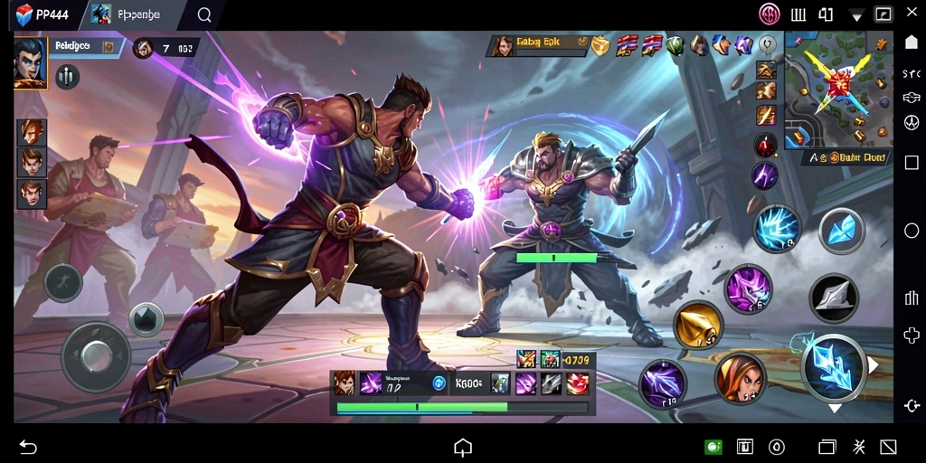 Tampilan gameplay seru dan strategi dalam PP444 di arena MOBA.