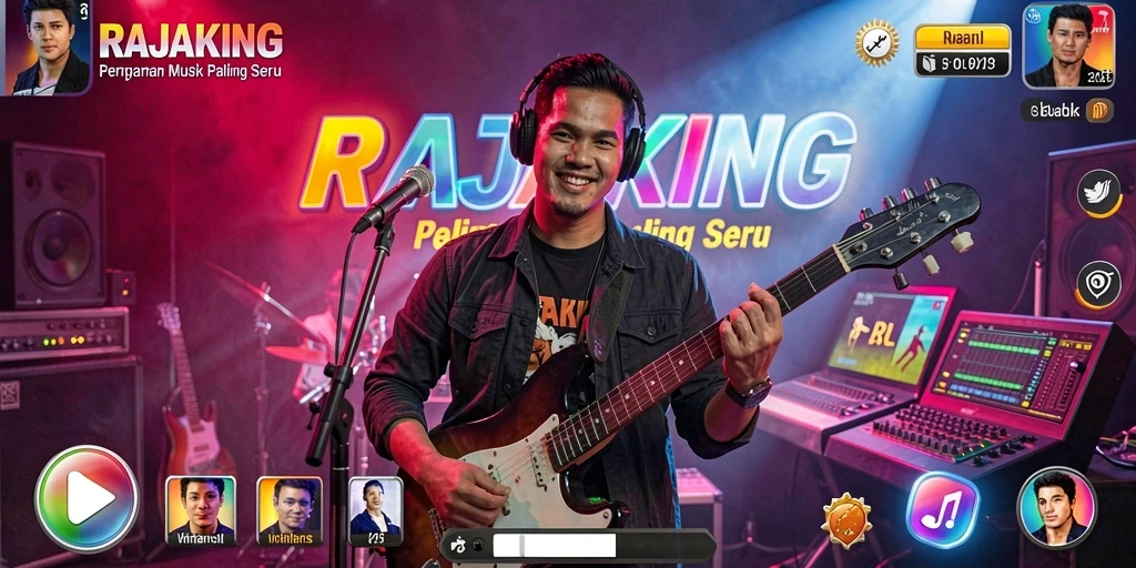 Tampilan gameplay RAJAKING yang penuh warna dan dinamis.