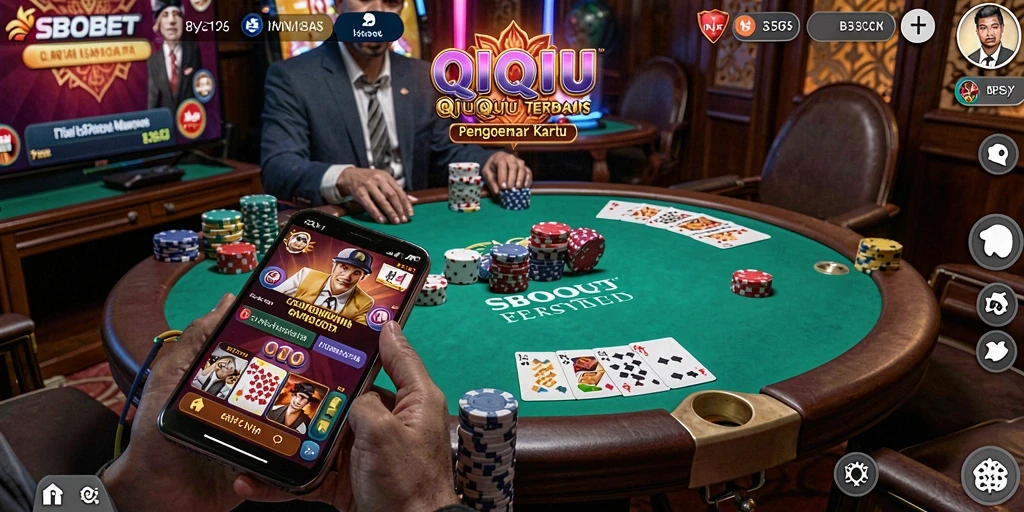 Tangkap layar menampilkan gameplay QiuQiu SBOBET yang seru.