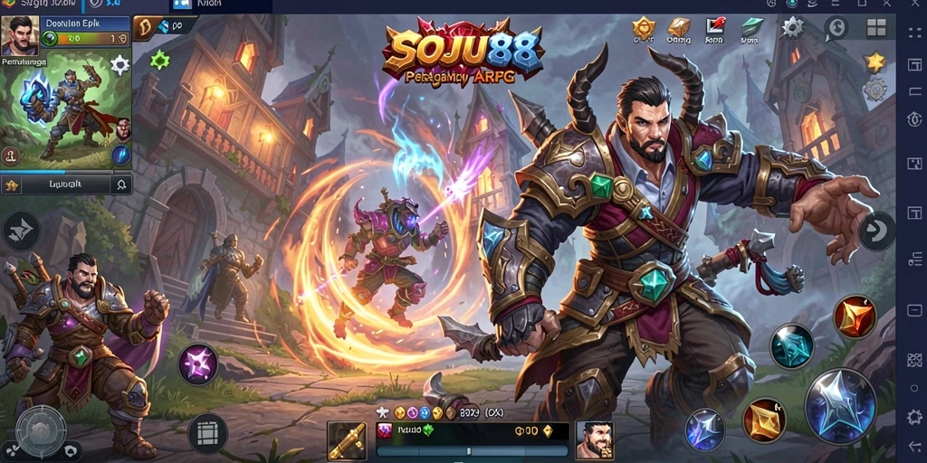 Tampilan gameplay SOJU88 yang memukau dan penuh aksi ARPG.
