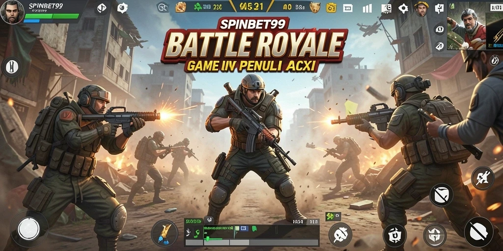 Tangkapan layar gameplay SPINBET99 yang menampilkan aksi pertempuran Battle Royale.