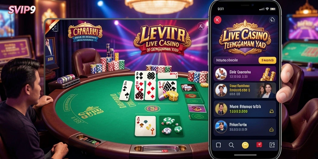 Tampilan gameplay Live Casino yang mengasyikkan di SVIP9.