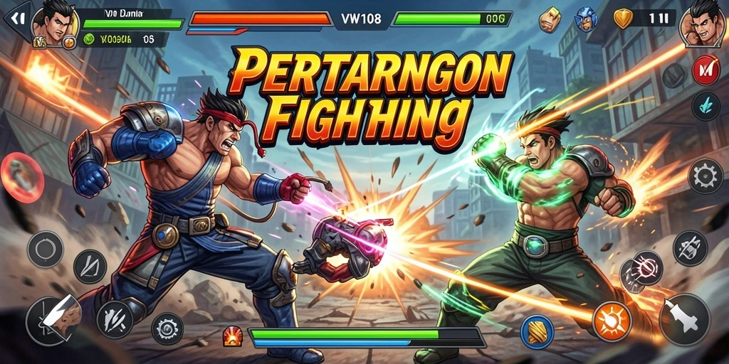 Tampilan atraktif dari gameplay Fighting VW108 dengan aksi mendebarkan.